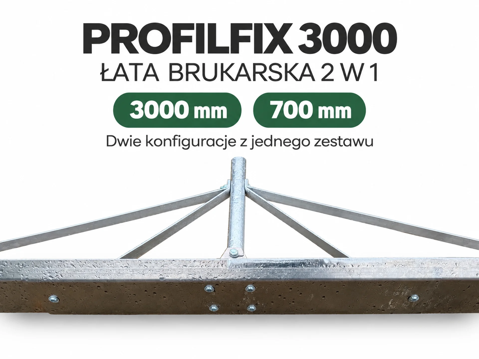 PROFILFIX 3000 – 2in1 rankinė trinkelių klojimo liniuotė iš aviacinio aliuminio pagrindo profiliavimui 2in1 1
