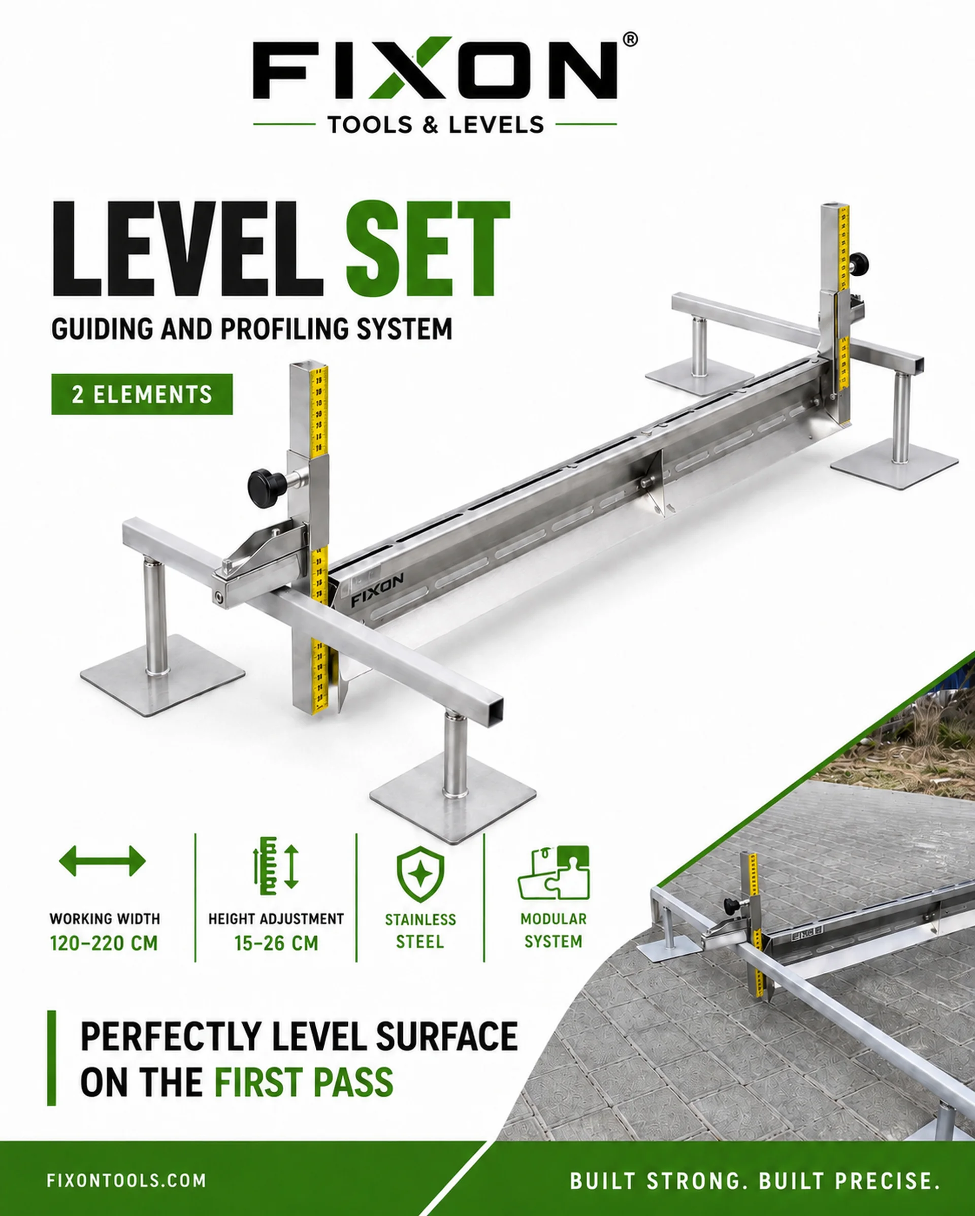 LEVEL Set – Guiding and profiling system 2 elements