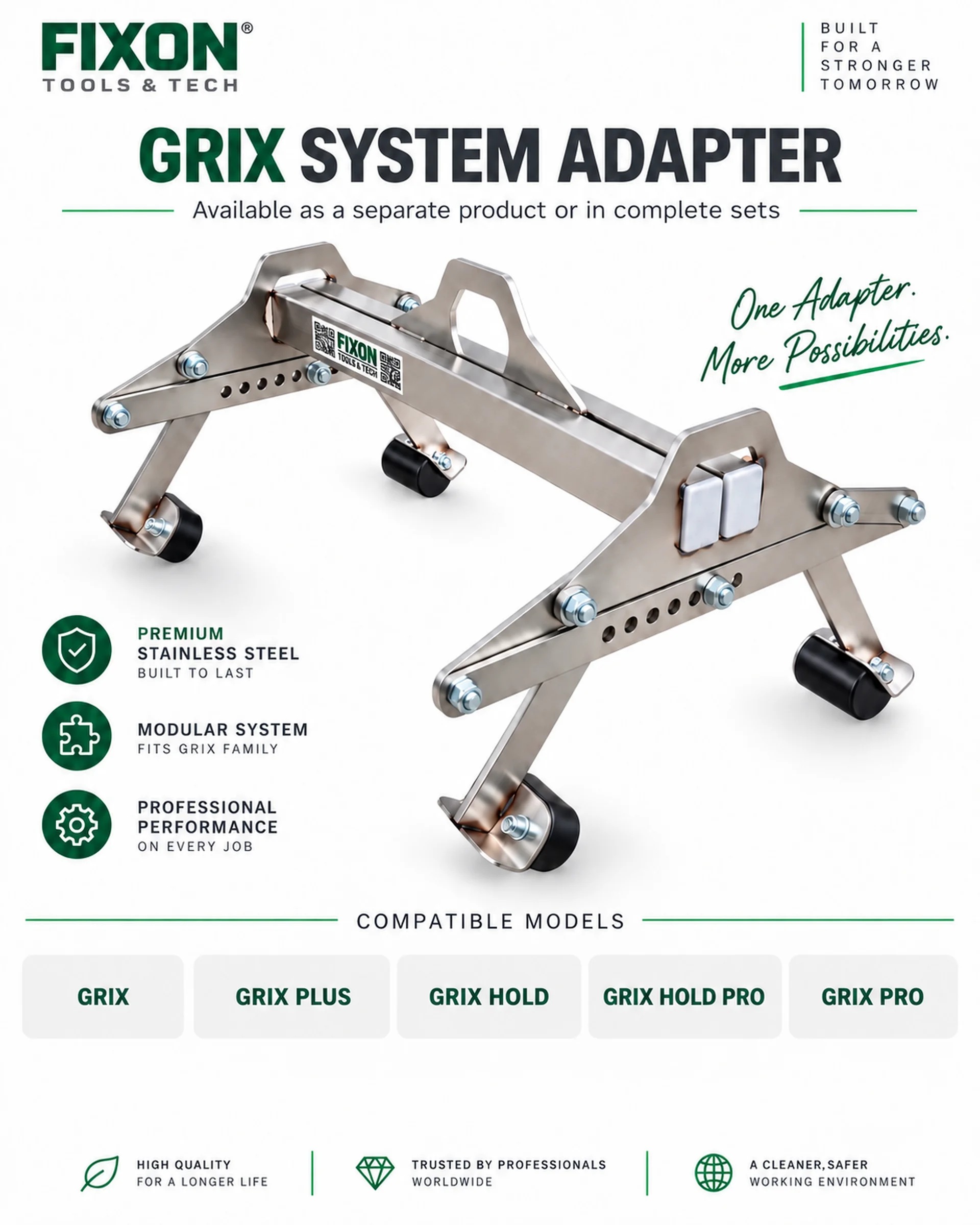 GRIX SYSTEM ADAPTER — connect two GRIX grippers and transport elements up to 3 meters long