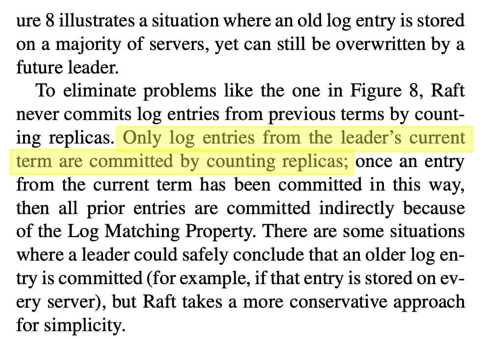 Raft paper screenshot describing the fix