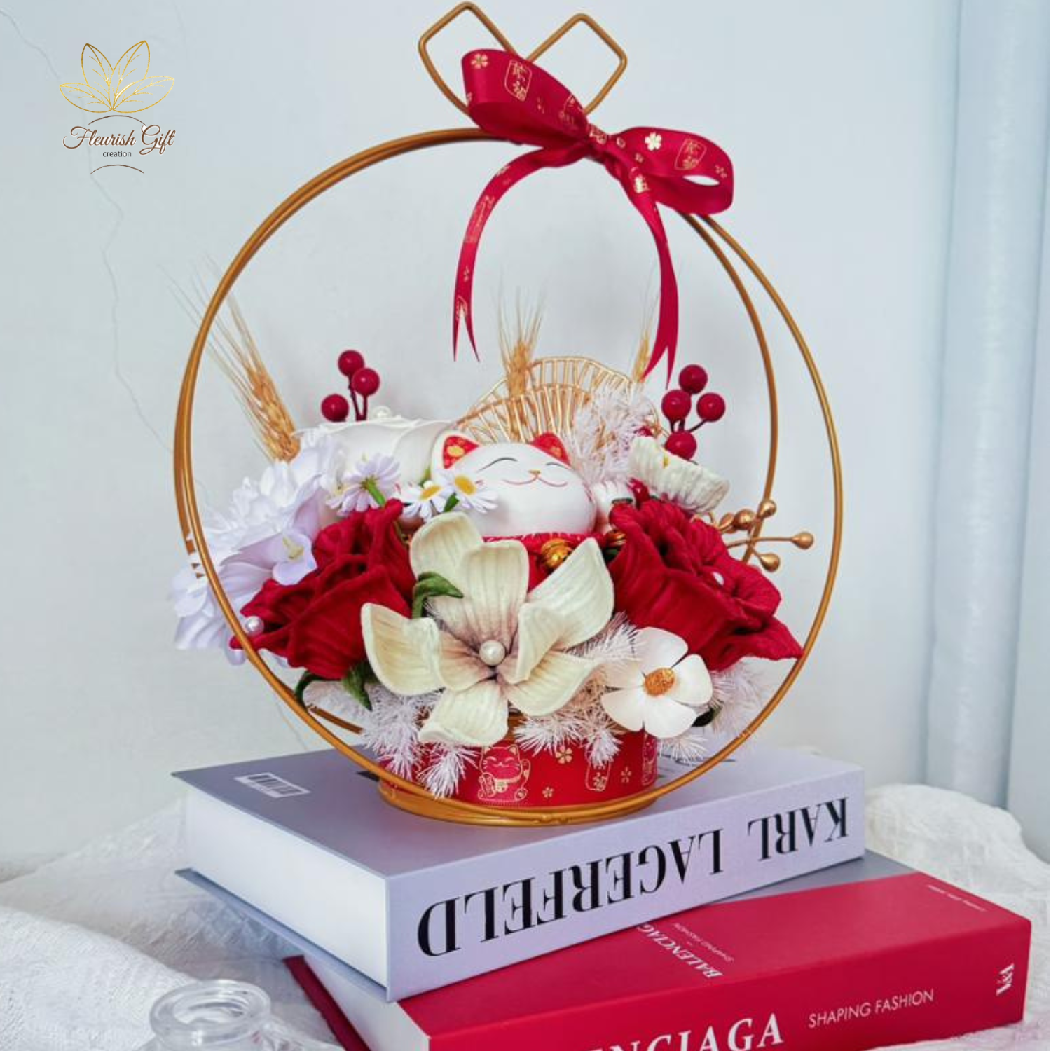 Fortune Bloom · Lucky Cat Wreath/福运满满 · 招财花环 (PRE ORDER 3 DAYS)