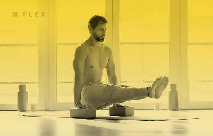 L-sit on yoga blocks