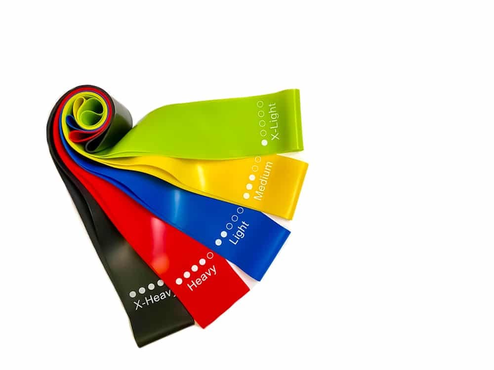 Resistance bands of different sizes and weights. 