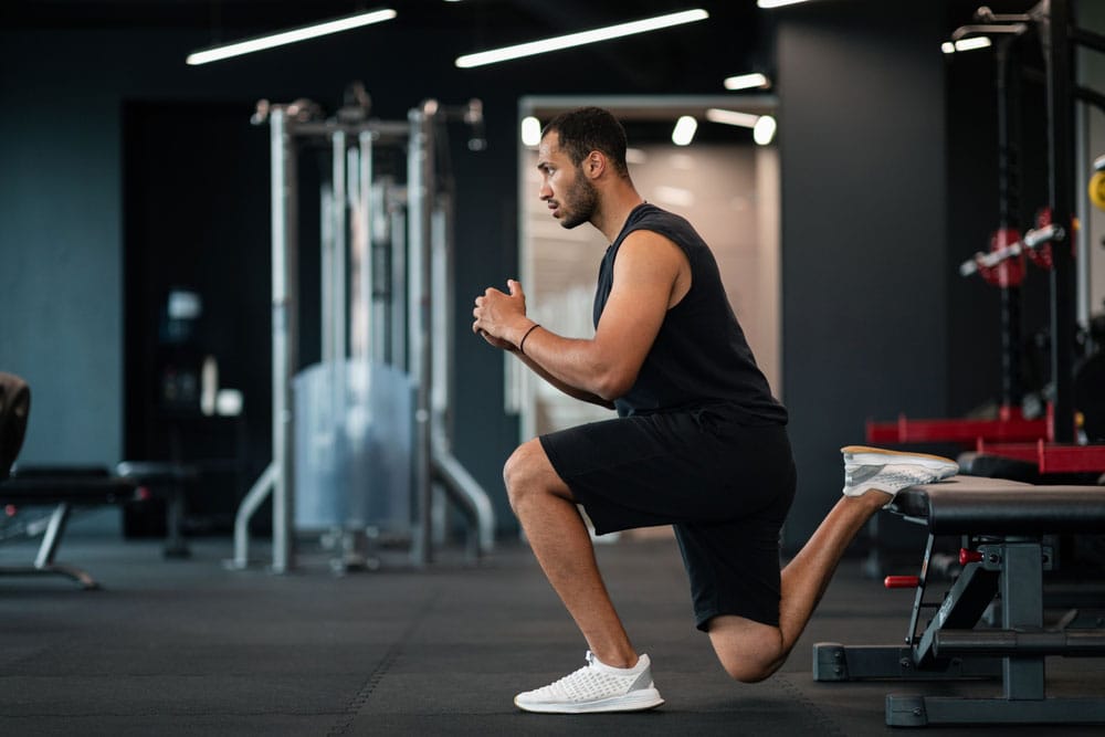 Bulgarian split squat. 