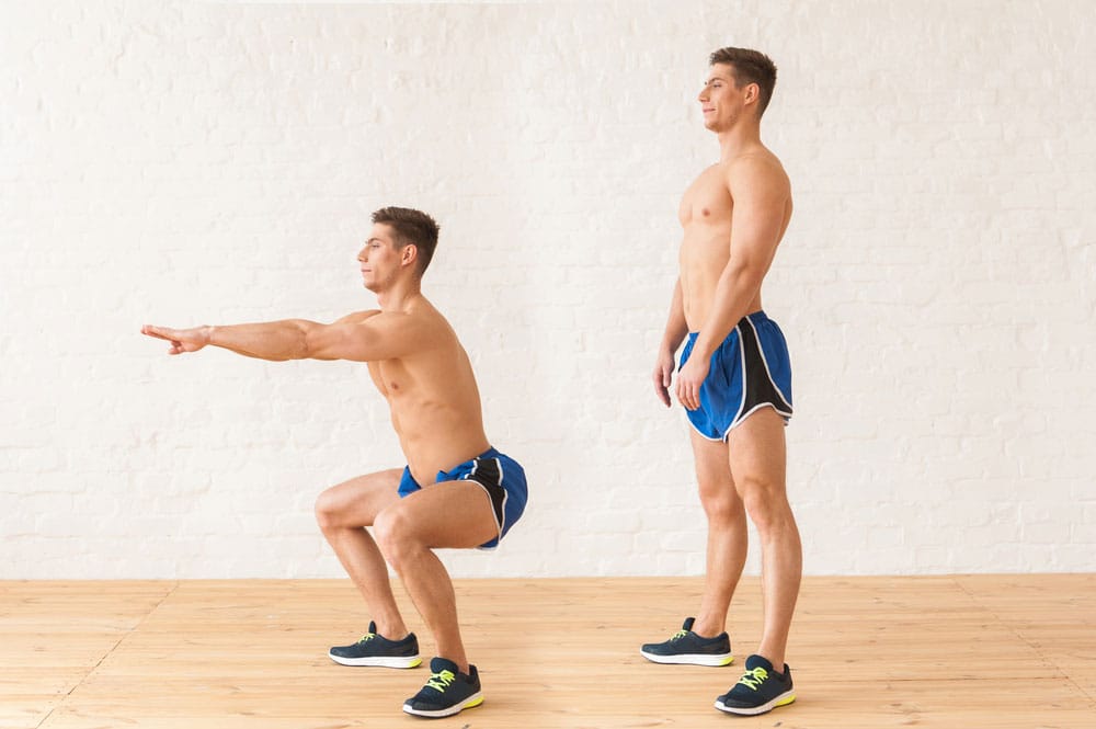  the knees in line vs. a squat 