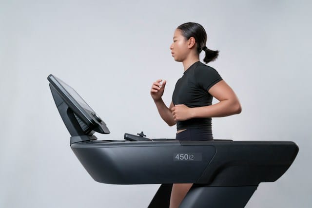 Woman running on treadmill