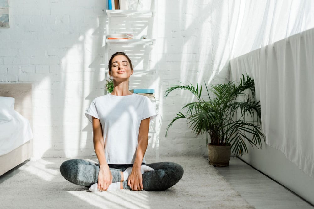 Woman practicing yoga