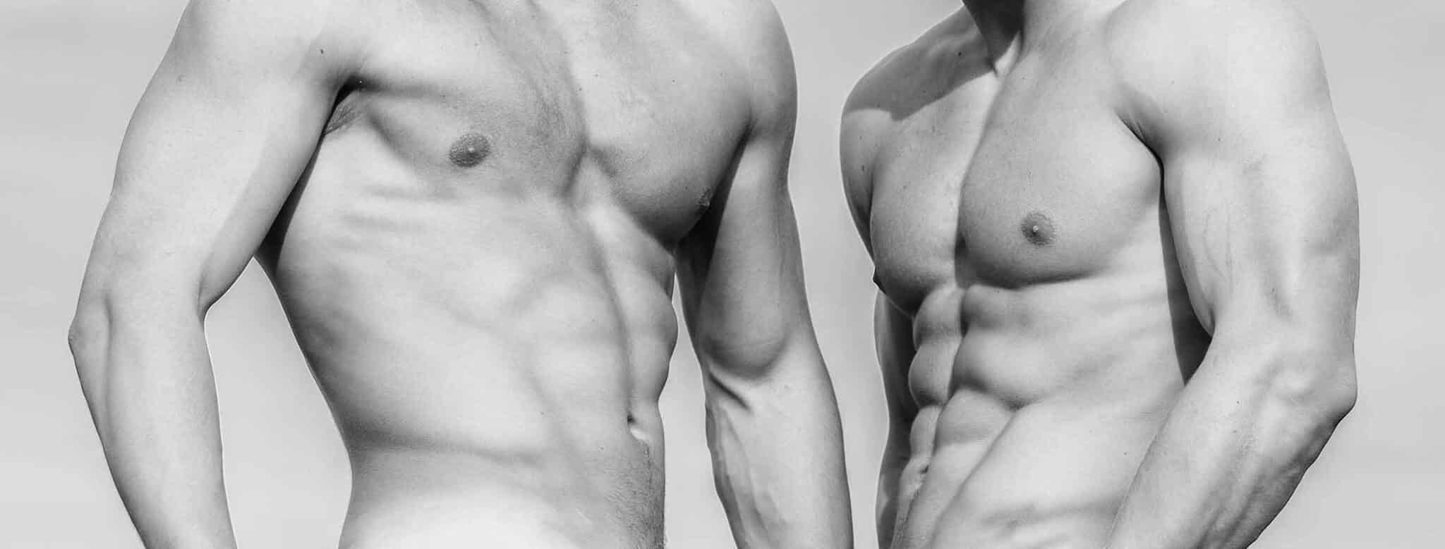 Two men with v taper body 