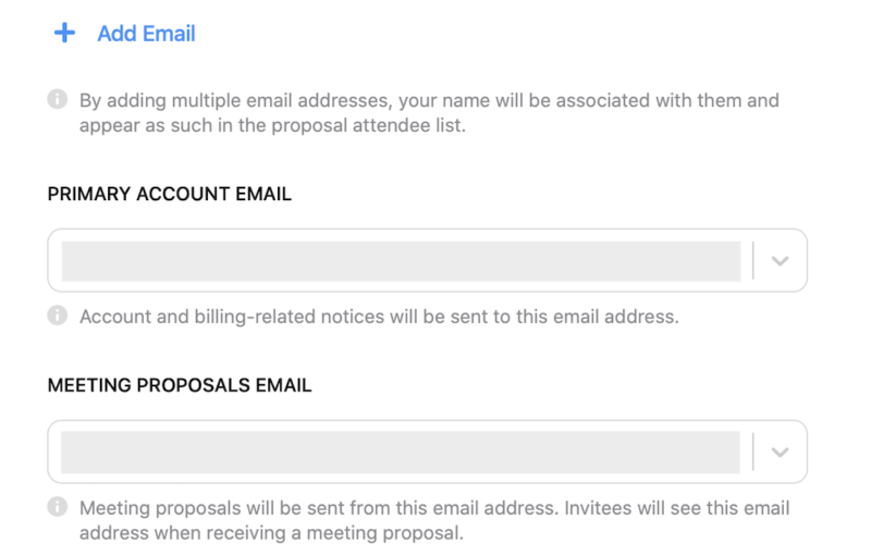 Choose which email meeting proposals will use.