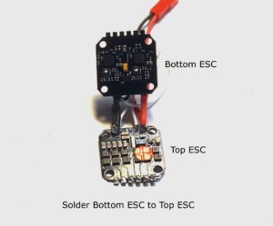 bottom esc soldered to top esc