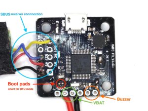 Mini F3 connection diagram with boot pads