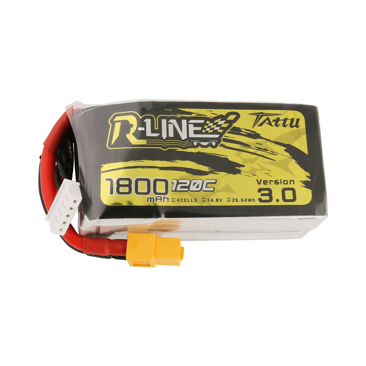 Tattu R-Line Version 3.0 1800mAh 14.8V 120C 4S1P Lipo Battery Pack with XT60 Plug