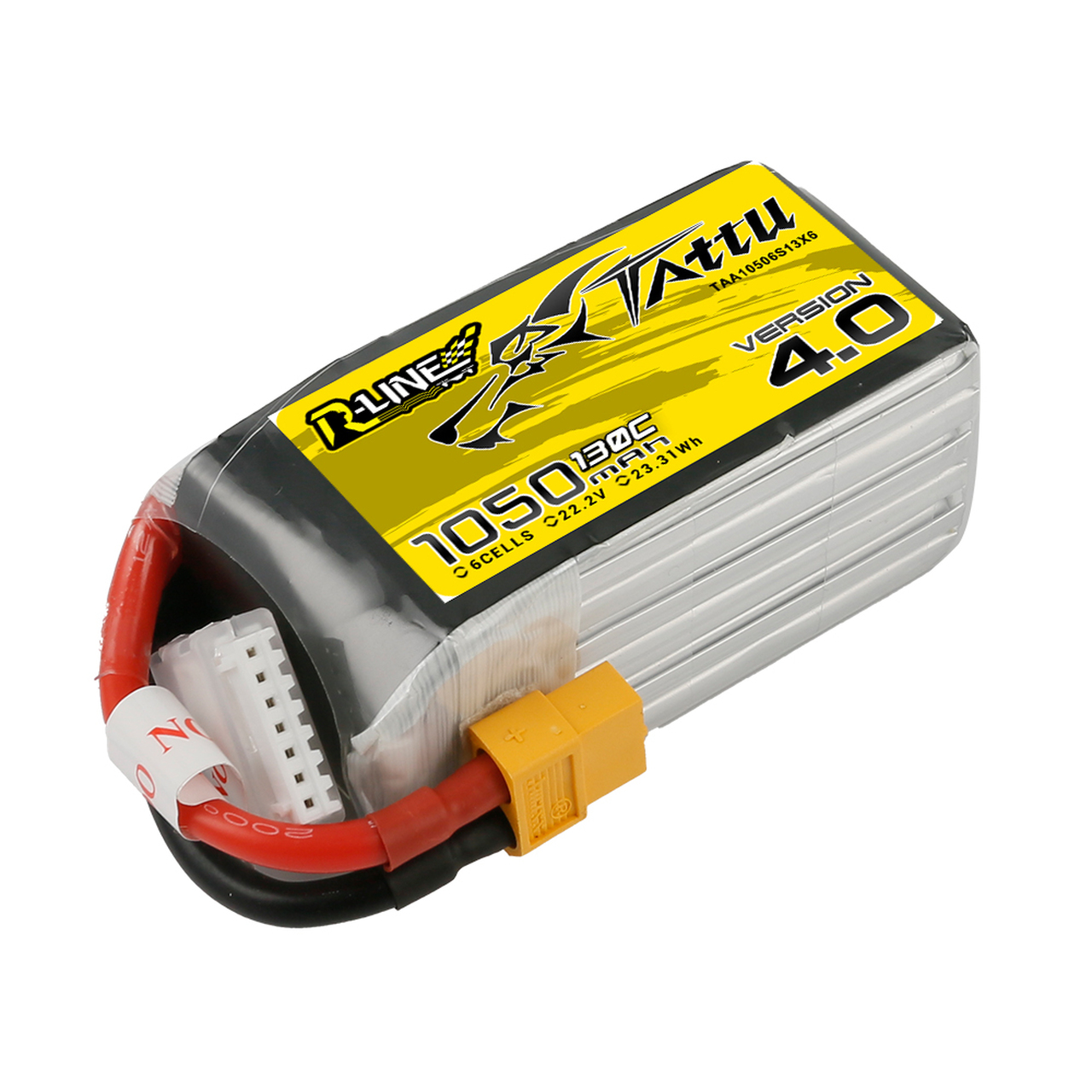 Tattu R-Line Version 4.0 1050mAh 22.2V 130C 6S1P Lipo Battery Pack