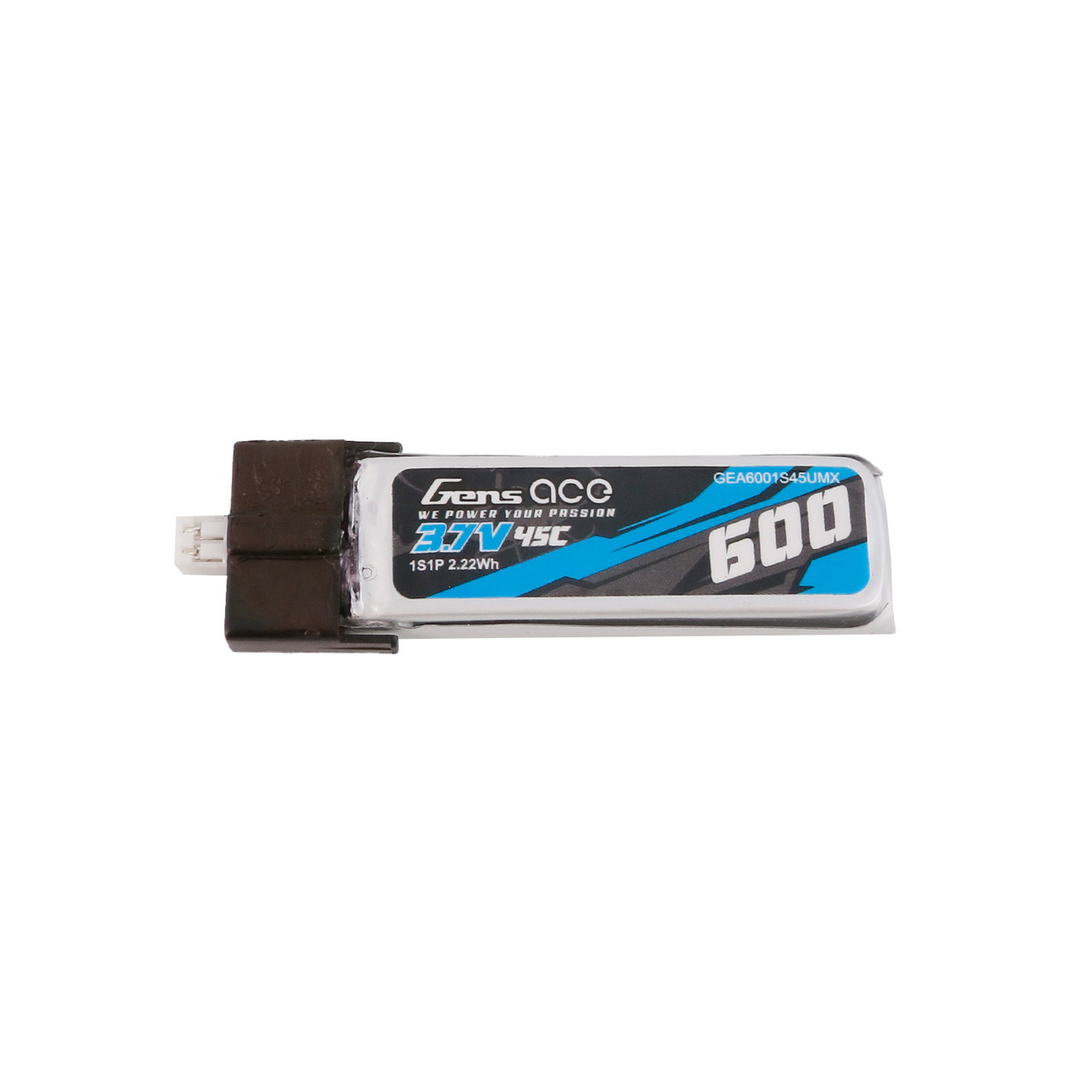 Gens ace 600mAh 3.7V 45C 1S1P Lipo Battery Pack withJST-PHR Plug