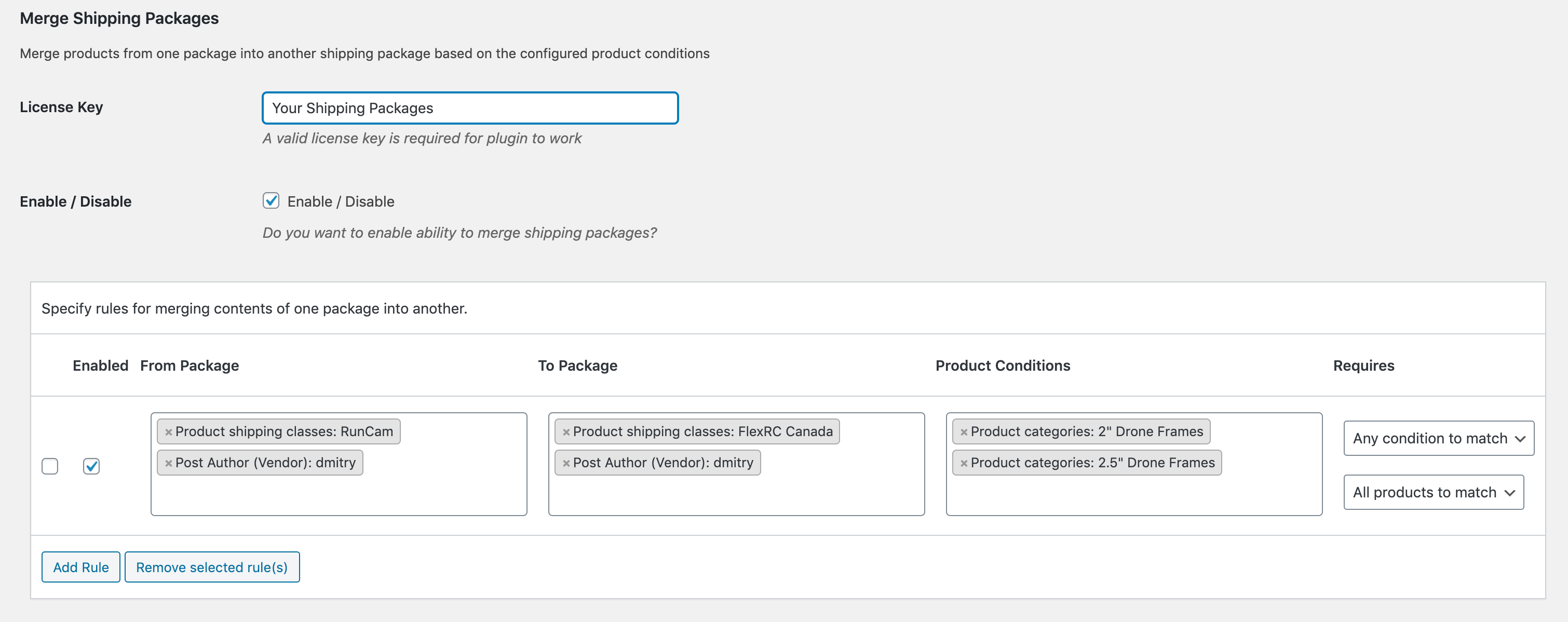 Merge Shipping Packages for WooCommerce