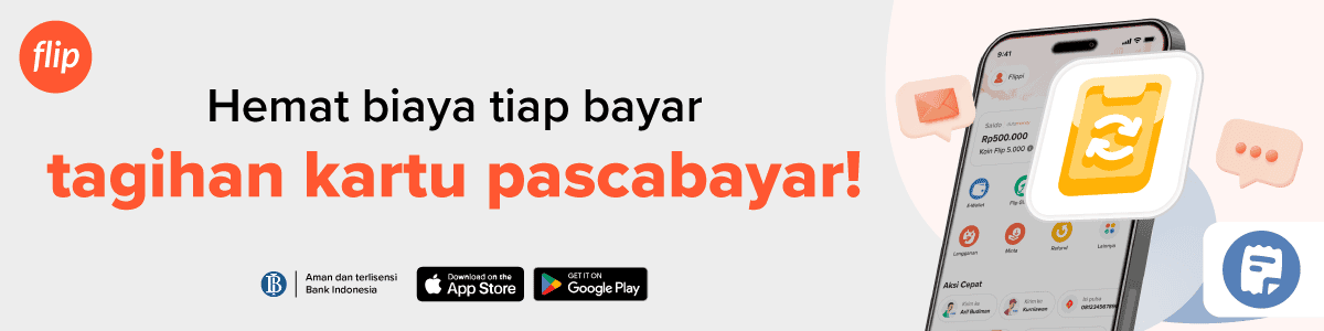 Bayar tagihan pulsa pasca bayar di Flip