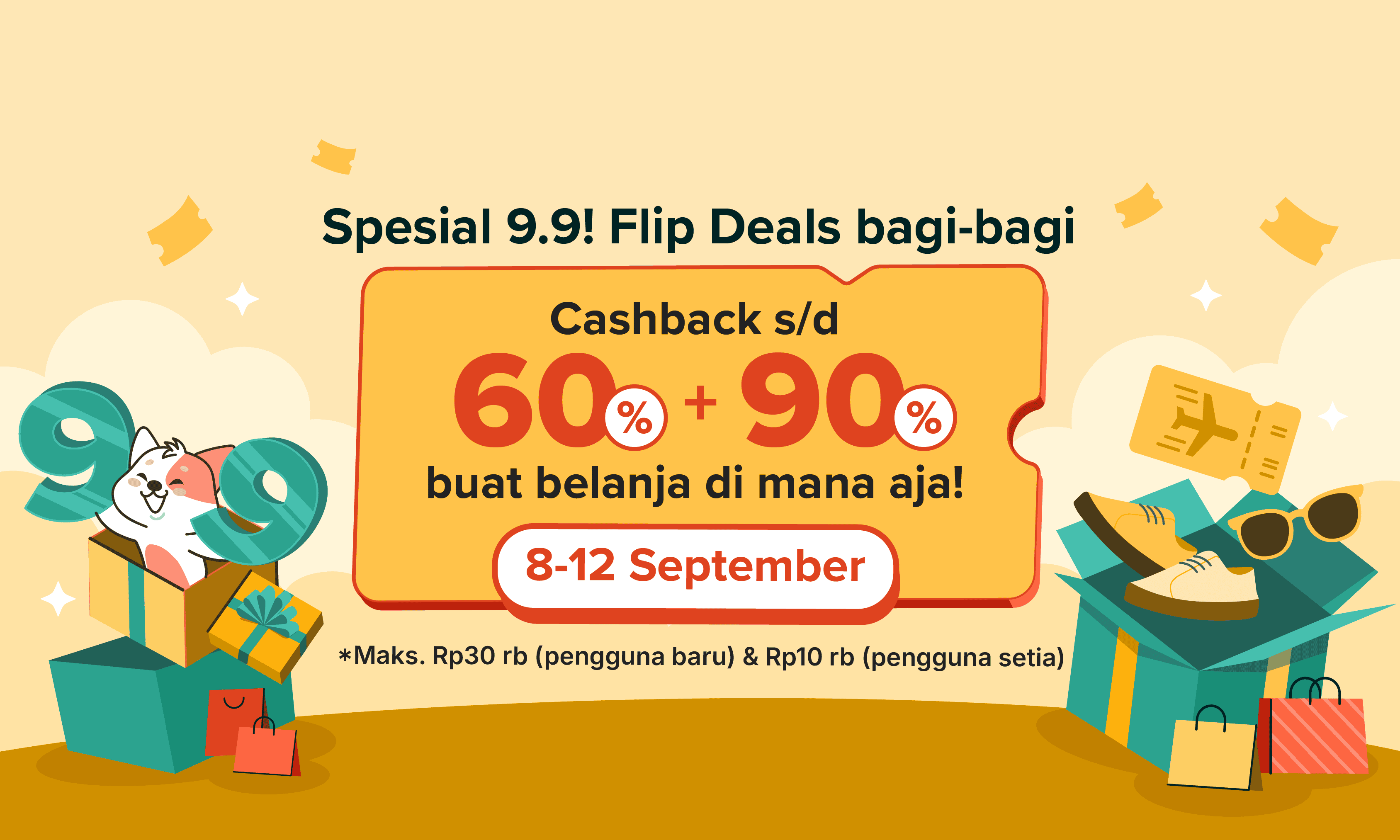 Promo Spesial 9.9 Flip Deals, Cashback s/d 60% + 90%