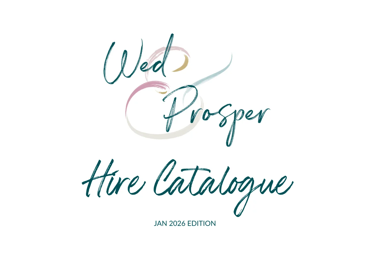 Wed & Prosper Hire Catalogue 2026 cover