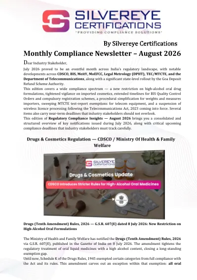 Monthly Compliance Newsletter, August 2026