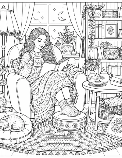 The Cozy Life Coloring Book cover