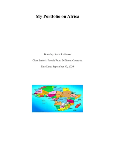 My Portfolio on Africa cover