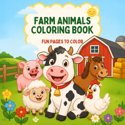 FARM ANIMALS COLORING BOOK cover