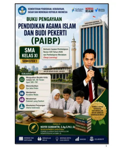 KELAS 11 SMA SMK BUKU PENGAYAAN PENDIDIKAN AGAMA ISLAM DAN BUDI PEKERTI SEMESTER 1 cover