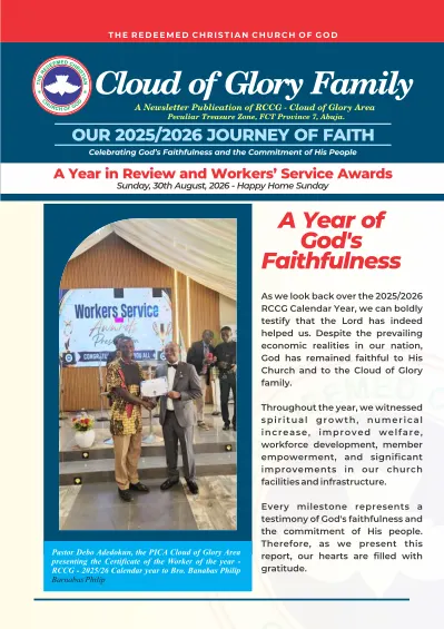 RCCG Cloud of Glory Newsletter cover