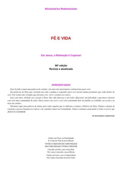 Fé e Vida cover