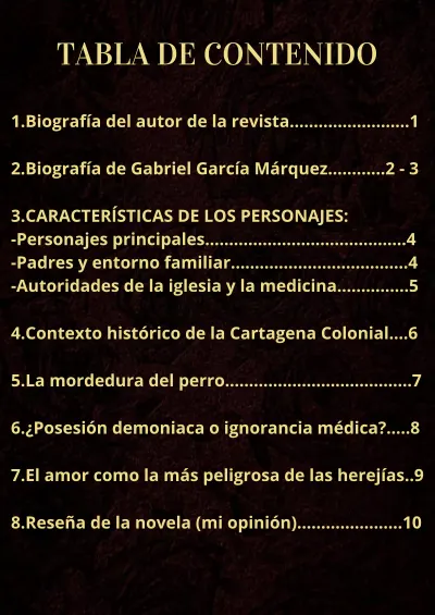 Del amor y otros demonios: revista digital cover