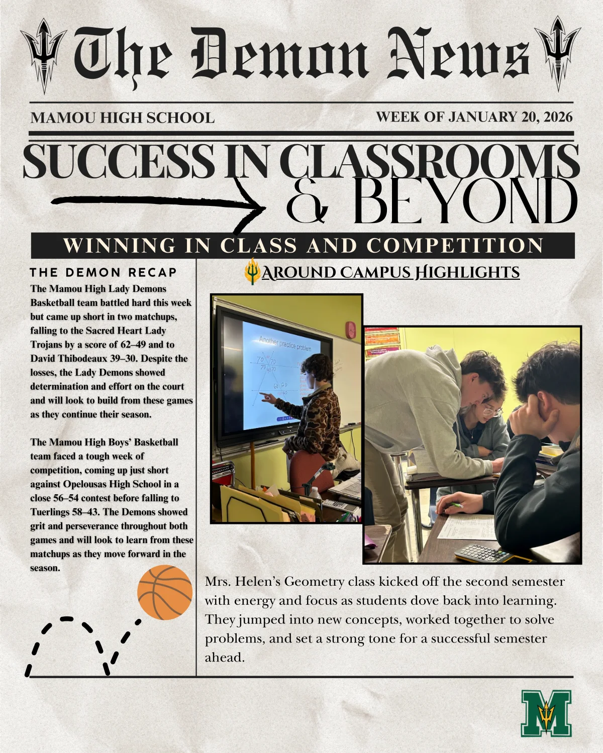 MHS Newspaper cover