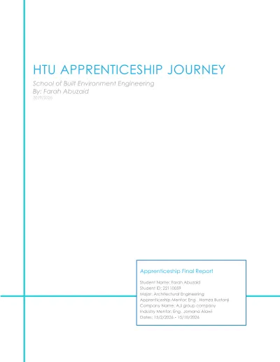 HTU Apprenticeship Journey Final Report cover