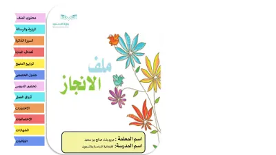 ملف إنجاز المعلمة مريم بنت صالح بن سعيد cover