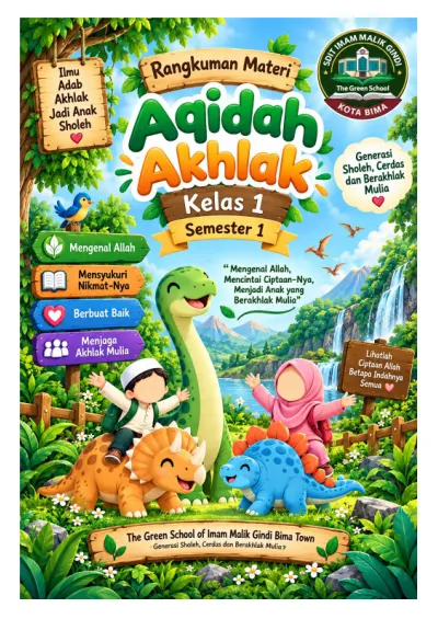 RANGKUMAN MATERI AQIDAH SEMESTER 1 KLS 1 cover