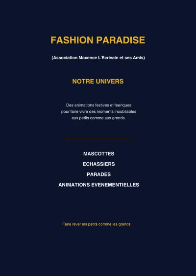 Fashion Paradise : Animations Festives et Féeriques cover