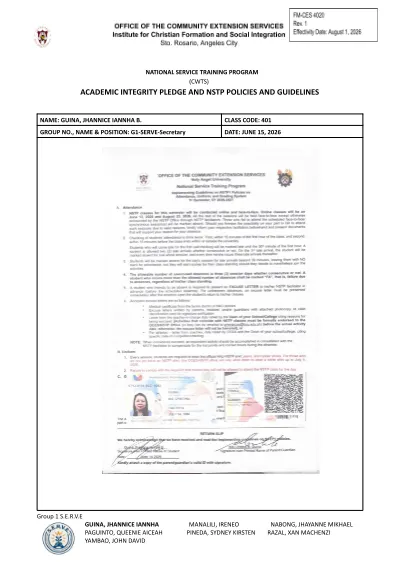 NSTP CWTS Journal Worksheets 1-7 cover