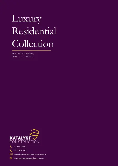 Katalyst Construction Luxury Residential Collection cover