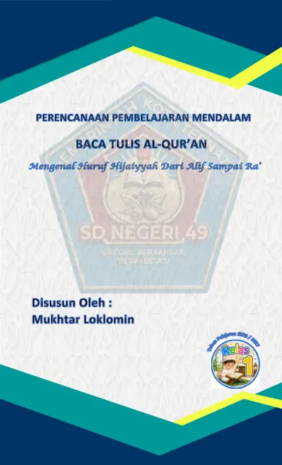 Modul Ajar Baca Tulis Al-Qur'an: Huruf Hijaiyyah Alif sampai Ra cover