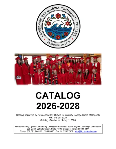 2026-2028 KBOCC Academic Catalog cover