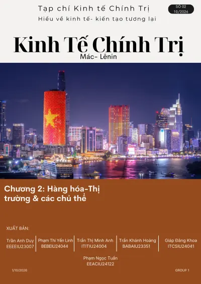 Kinh tế Chính trị Chương 2: Hàng hóa - Thị trường & các chủ thể… cover