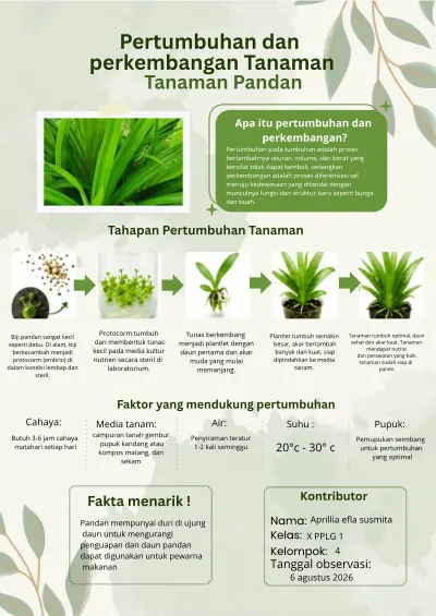 Laporan Observasi Tanaman Pandan cover