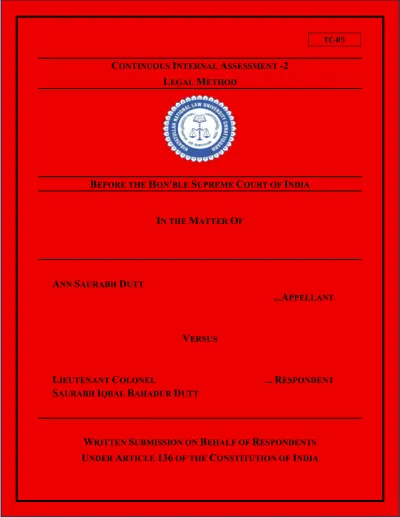 Memorandum on behalf of respondent cover