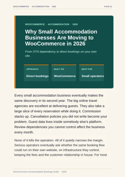 Why Small Accommodation Businesses Are Moving to WooCommerce in 2026 cover