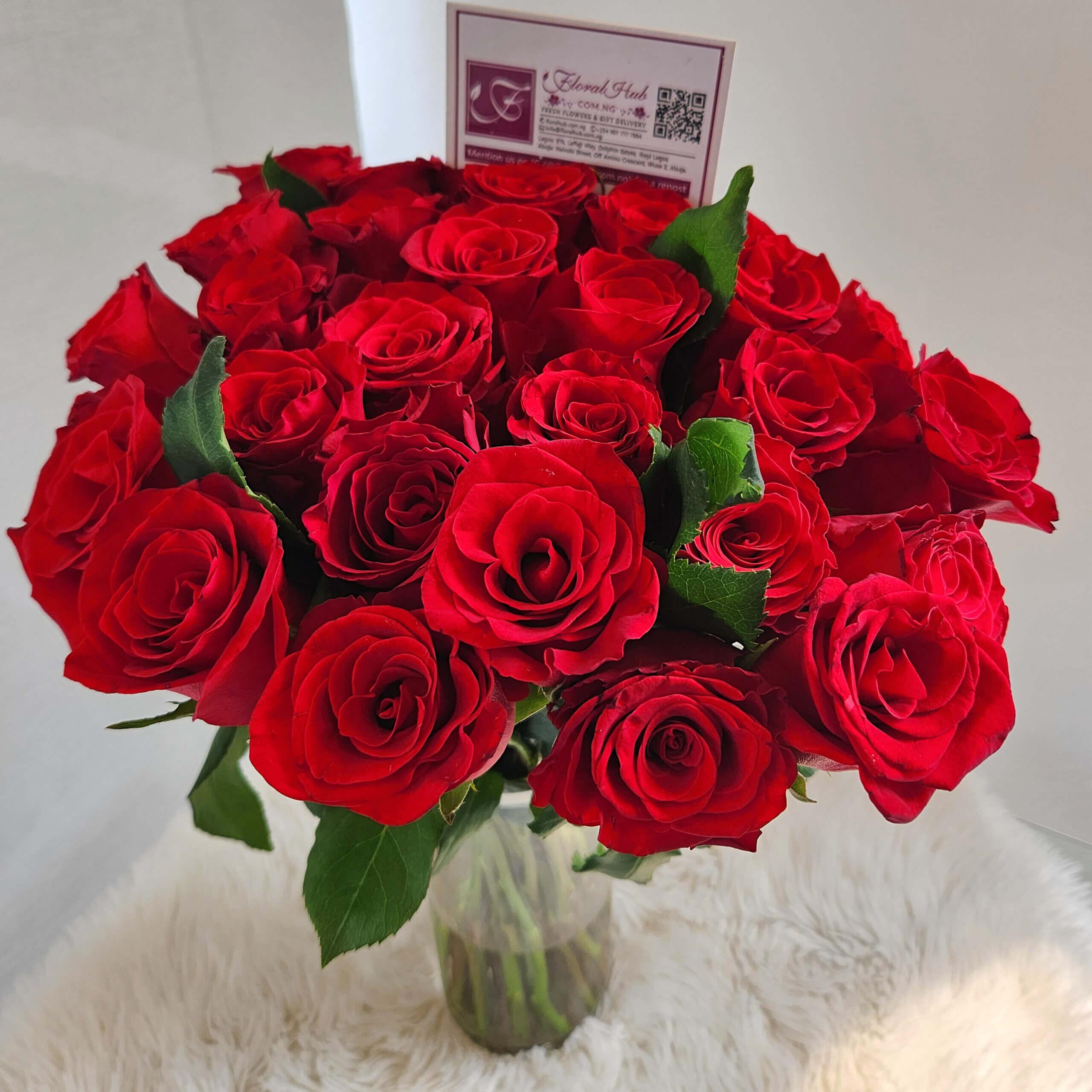 Allure Red Roses in a Vase