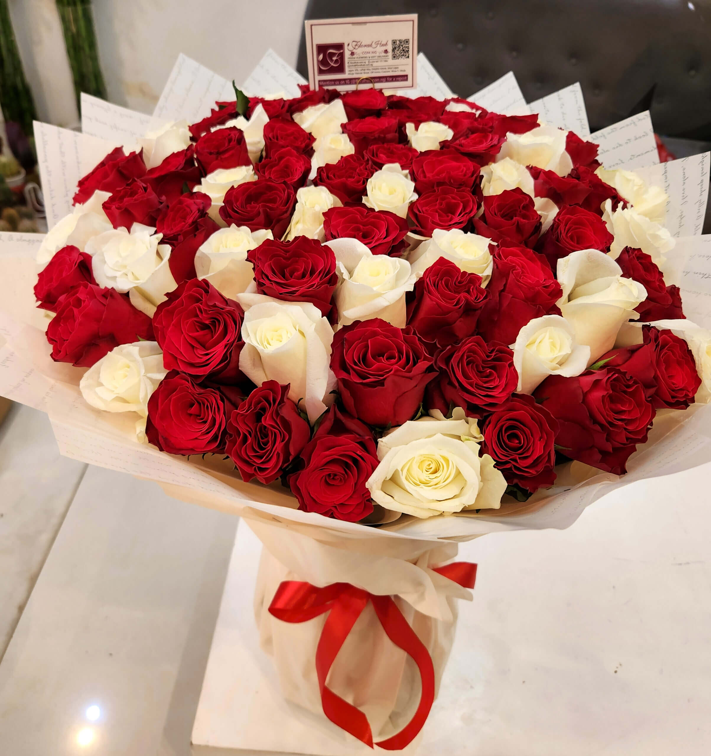 Red and White Roses