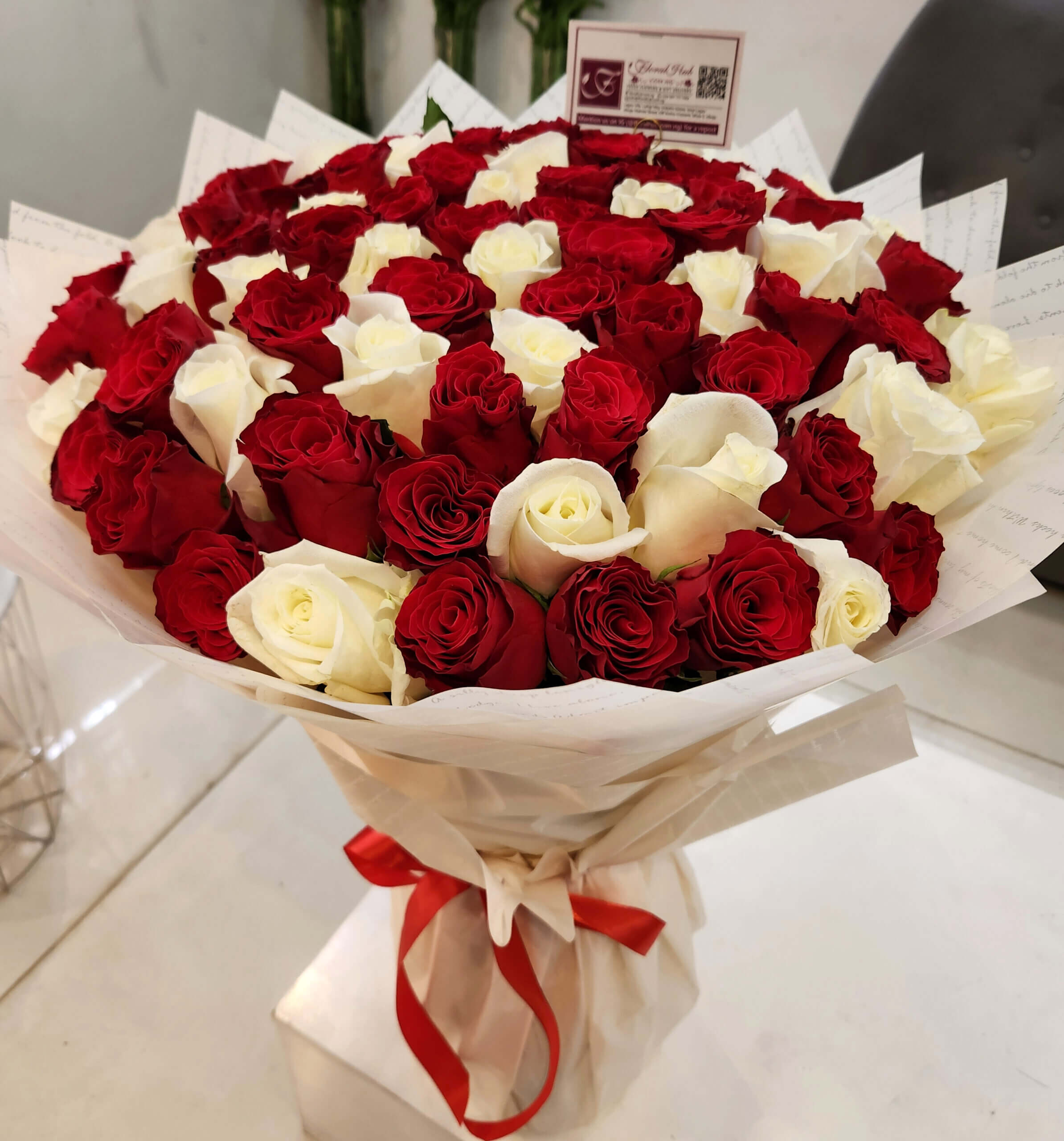 White &amp; Red Roses