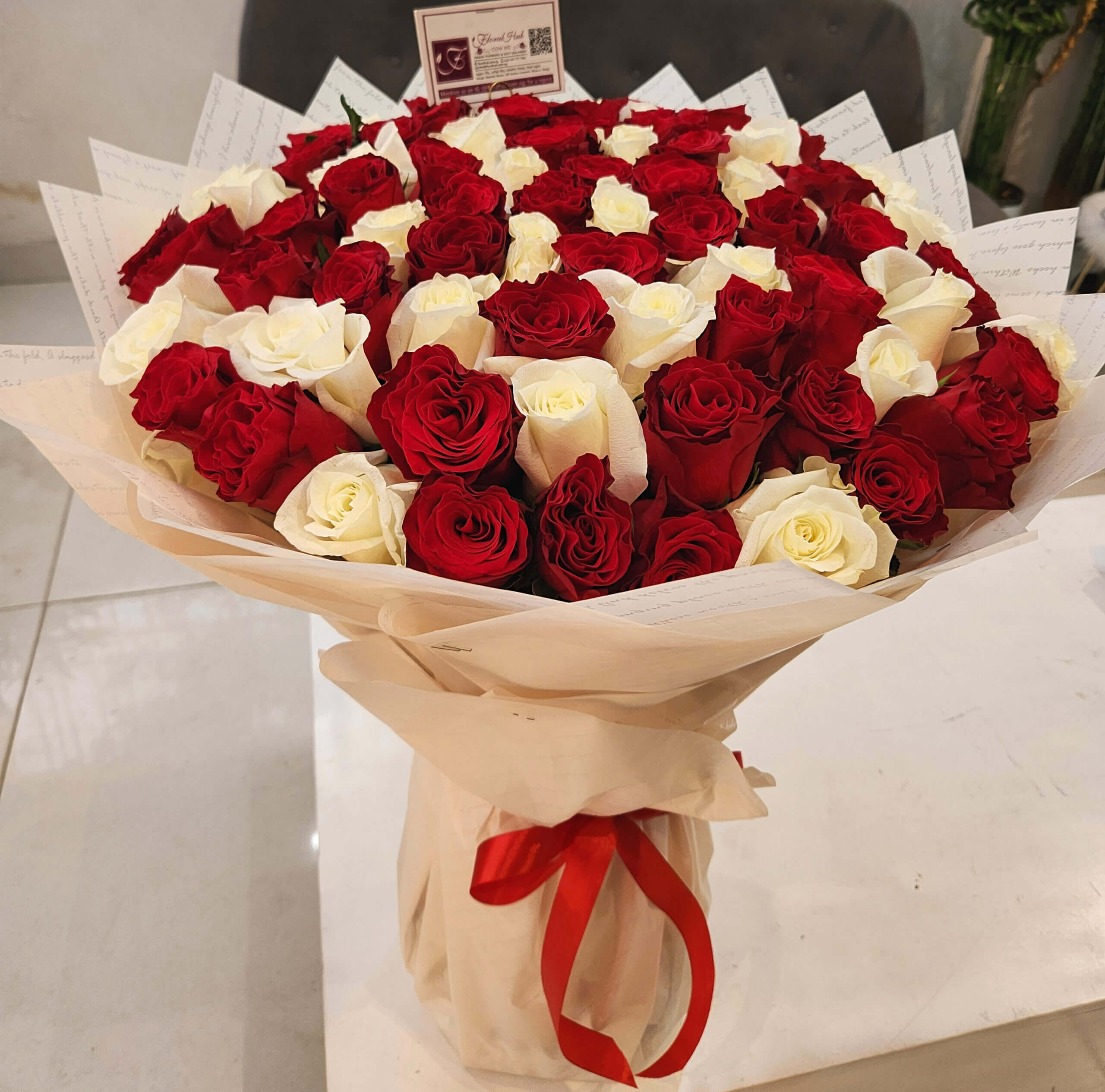 White and Red Roses