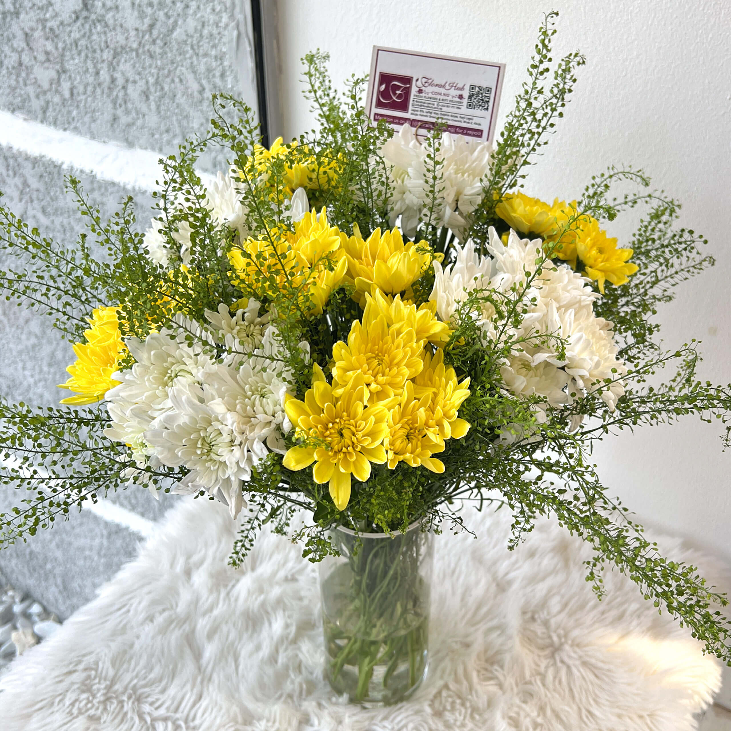 Yellow and White Chrysanthemums FLORALHUB @