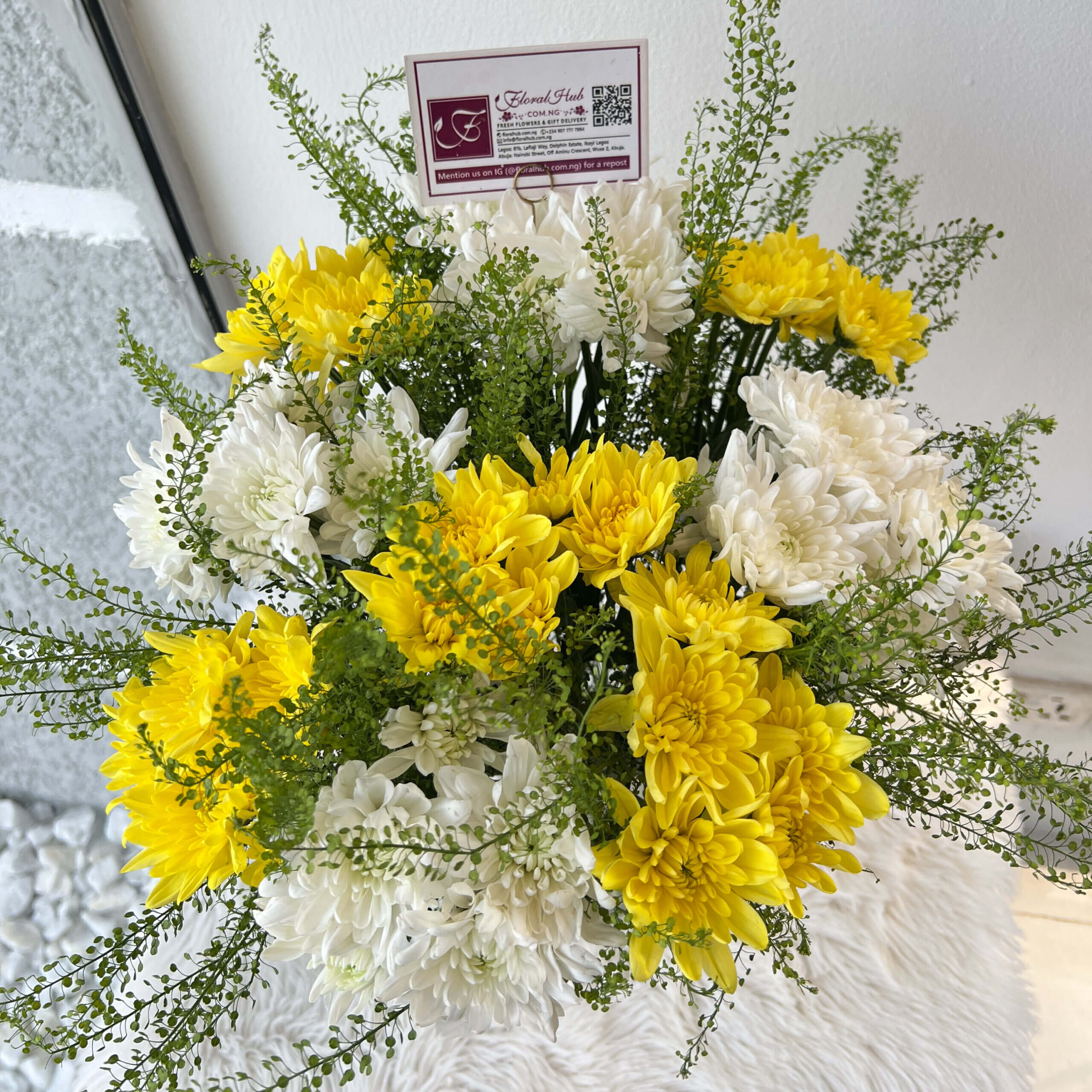 Yellow and White Chrysanthemums FLORALHUB ii