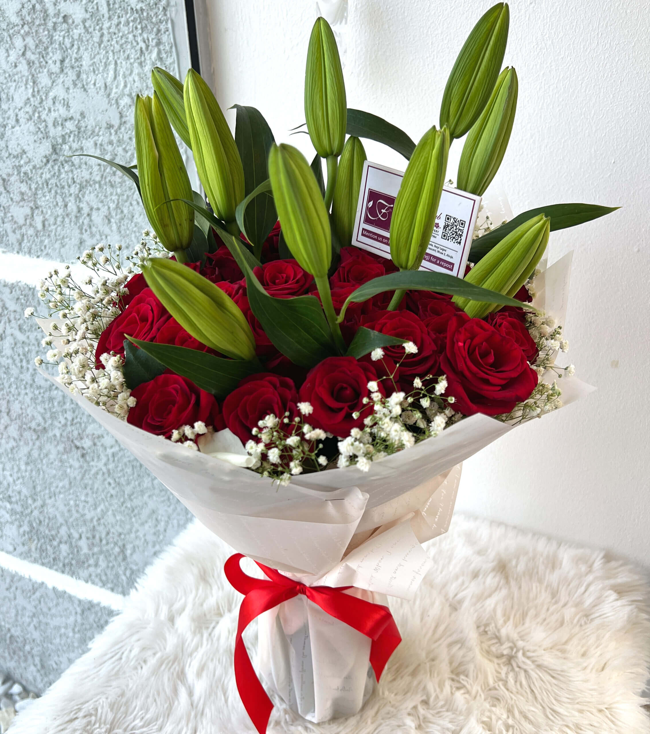Red Roses and Lillies with Million Stars FLORALHUB 4